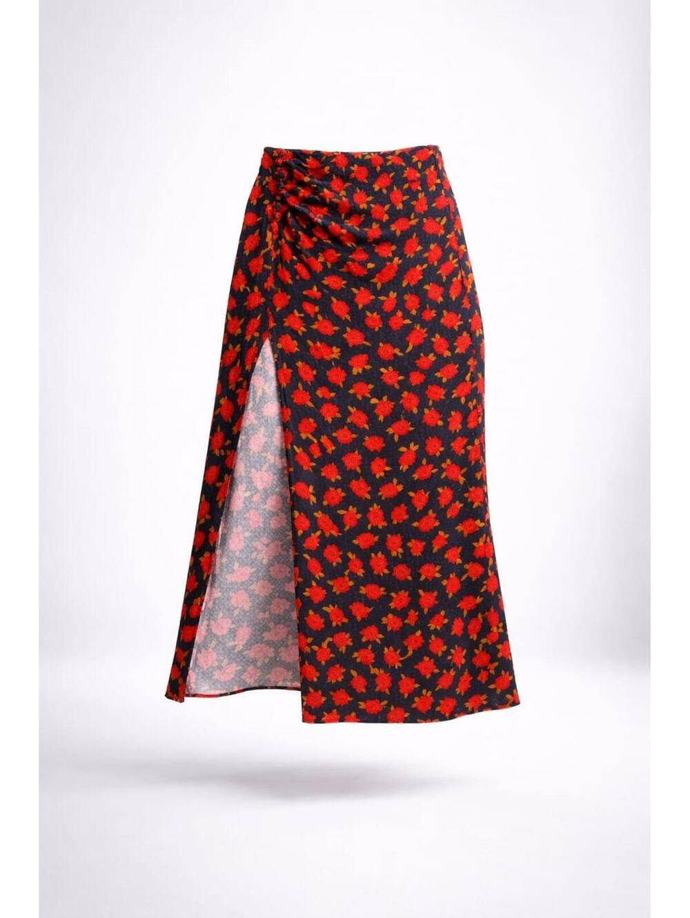 Urban Outfitters Rose Print Midi Skirt Size Small